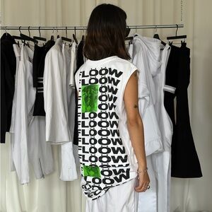 Diesel White Graphic Sleeveless Tank